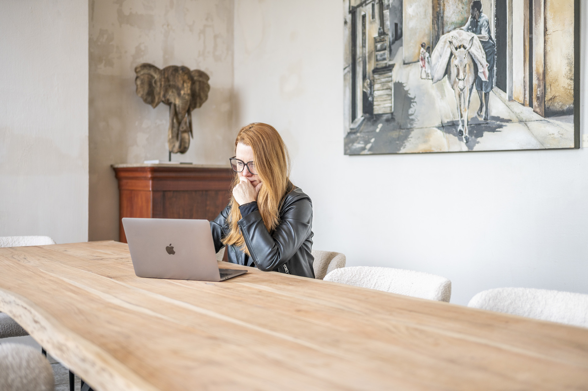 Office interieur met natuurlijke materialen